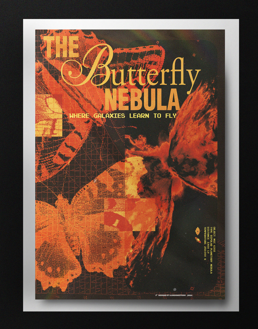 Butterfly Nebula Poster – Into The Cosmos Collection | Galaxy Space Wall Art Print