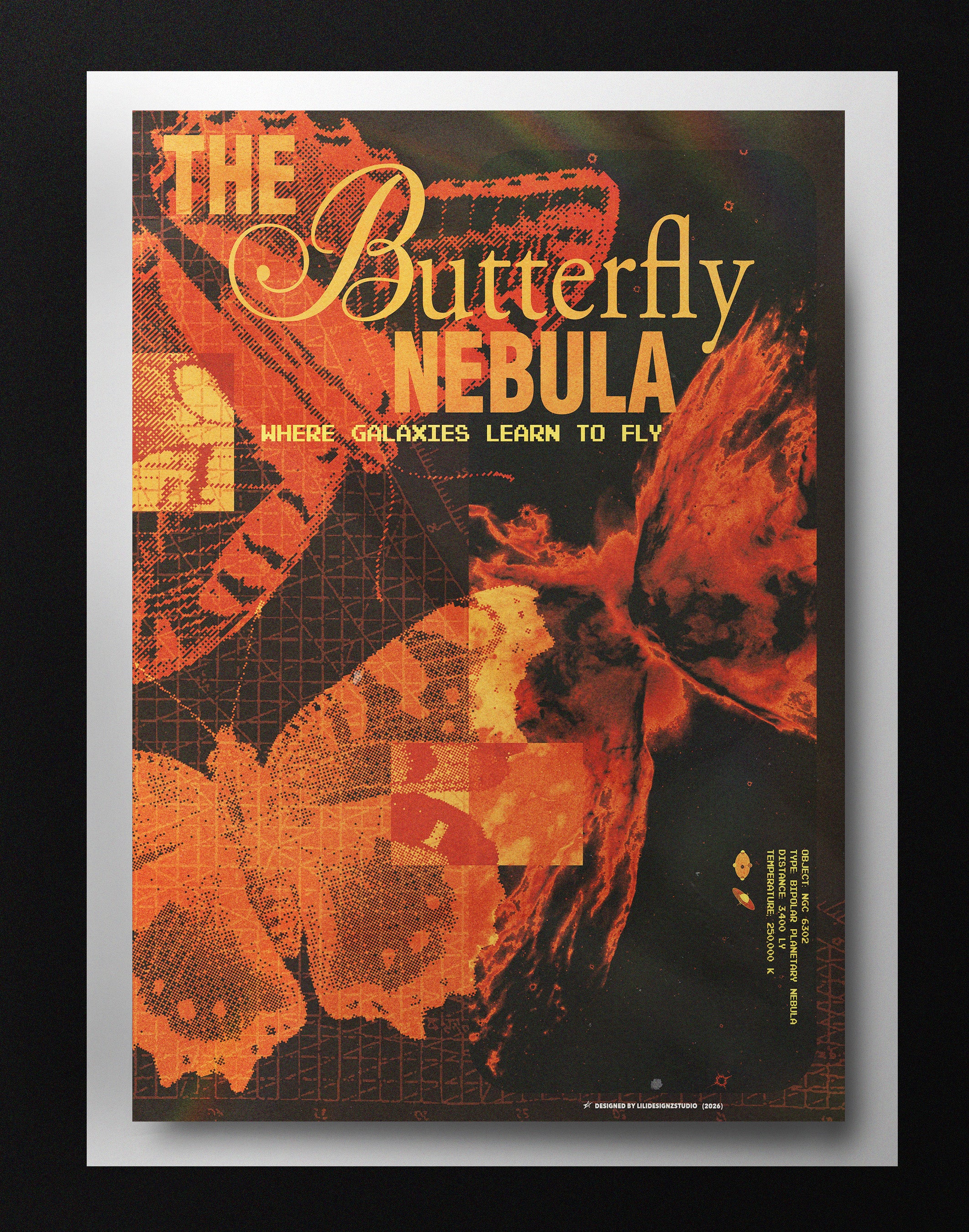 Butterfly Nebula Poster – Into The Cosmos Collection | Galaxy Space Wall Art Print