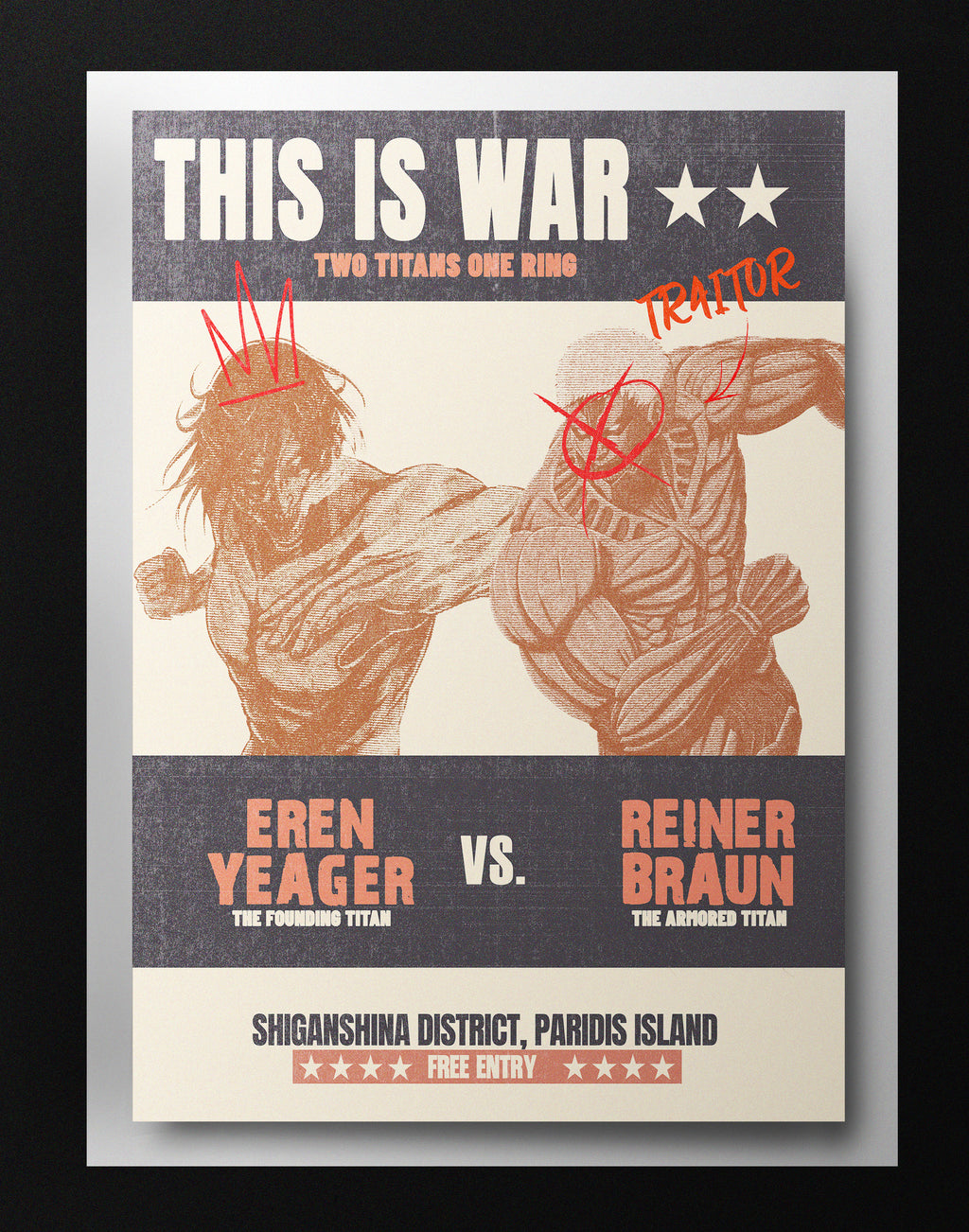 Attack on Titan "This is War" Boxing Poster | Anime Fight Wall Art Print