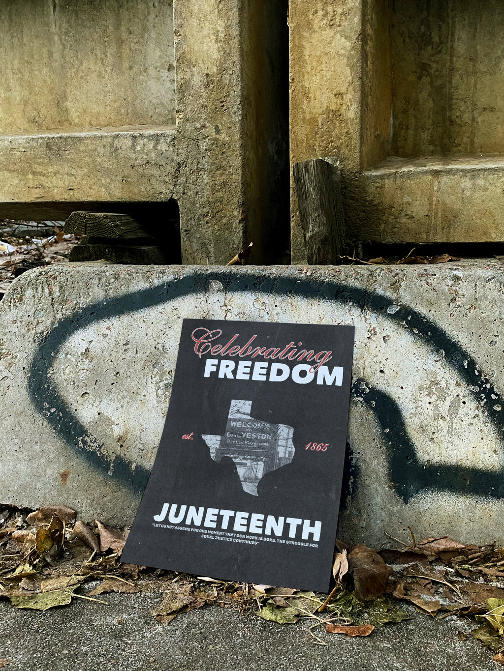 Juneteenth Poster – "Celebrating Freedom" Matte Vertical Wall Art | Texas Silhouette Print