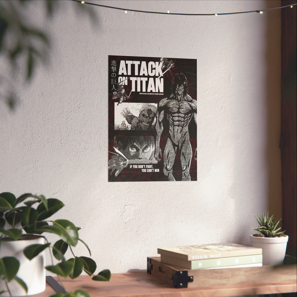 Attack on Titan Fight Poster | Epic Anime Battle Wall Art Print for AOT Fans