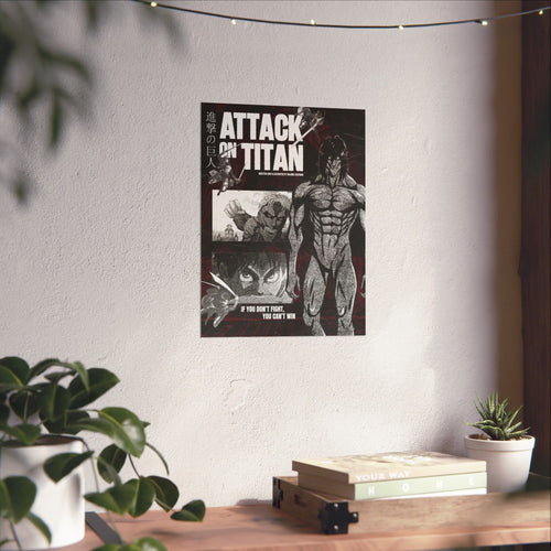 Attack on Titan Fight Poster | Epic Anime Battle Wall Art Print for AOT Fans
